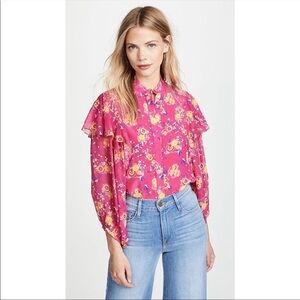 Saloni Chloe silk floral blouse